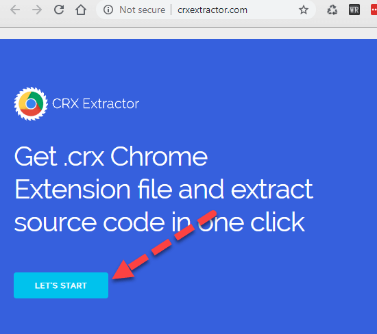 Open http://crxextractor.com/ & choose a start button