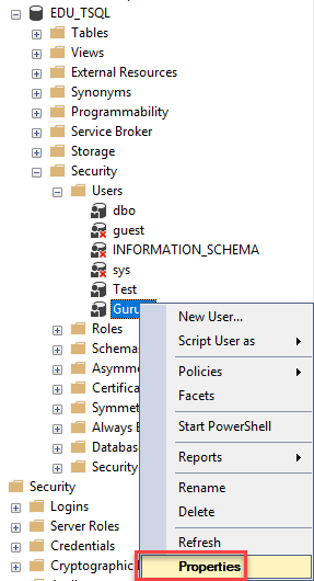 Assigning Permissions in SQL Server Management Studio