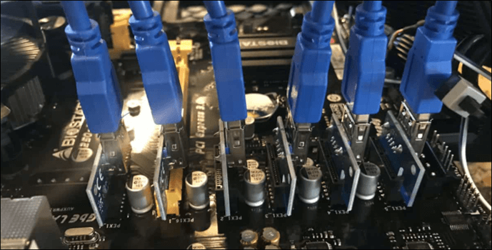 Attaching USB risers