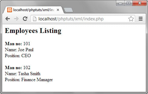 string to xml php