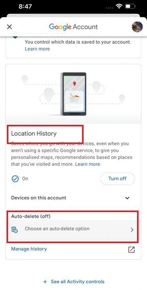 Delete (Clear) Google Maps Search History