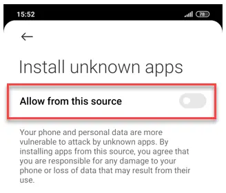 Install APK file