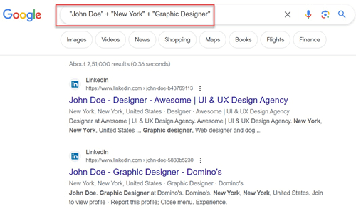 Using a Search Engine to Find Someone by Name