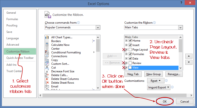 Customization of Ribbon