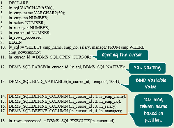 oracle dynamic variable assignment