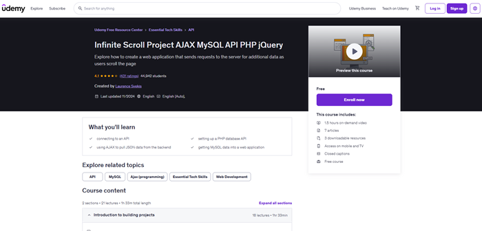 Proyecto de desplazamiento infinito AJAX MySQL API PHP jQuery