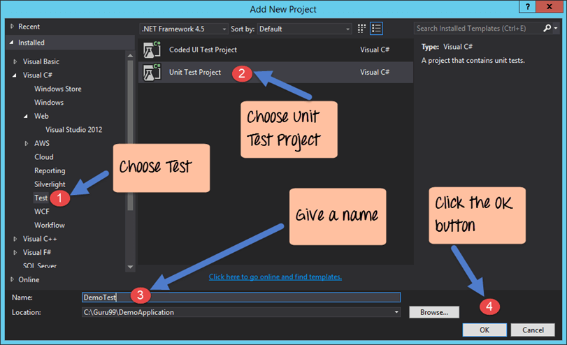 How to Create and Run Asp.Net Unit Testing Project