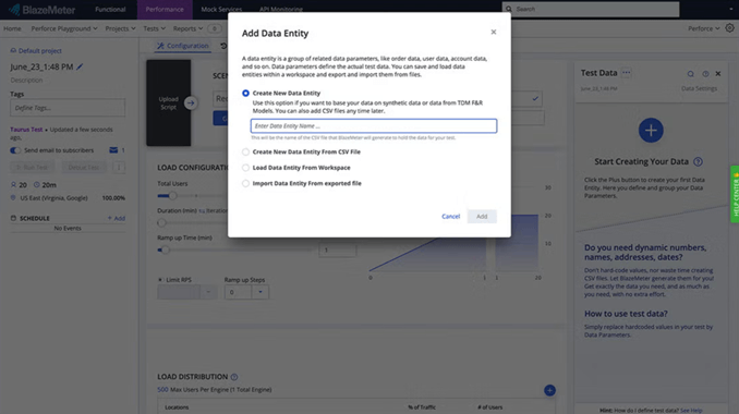 BlazeMeter Test Data Management