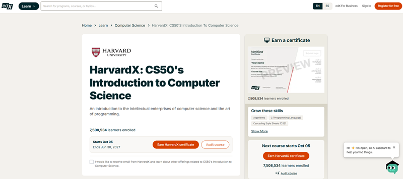 Curso CS50 de Introducciรณn a la Informรกtica