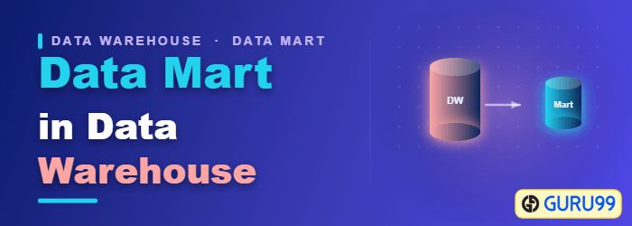 Data Mart in a data warehouse showing dependent, independent, and hybrid data marts