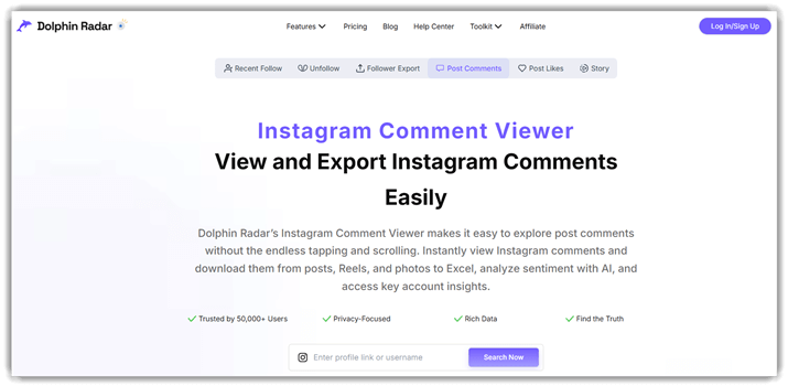 Dolphin Radar Instagram Comment Viewer