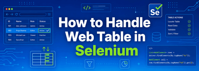 Selenium Web Table XPath example