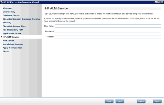 HP ALM Server Configuration