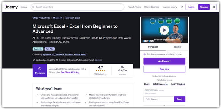 Microsoft Excel – Excel vom Anfänger bis zum Fortgeschrittenen