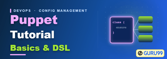 Puppet tutorial explaining configuration management basics, master-agent architecture, and the declarative DSL
