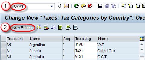 SAP SD Define Tax Types