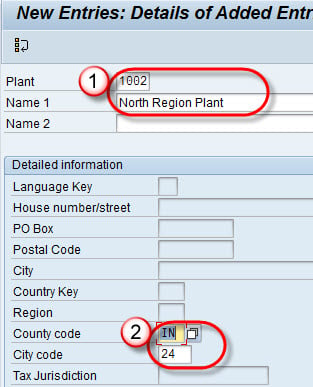 Assign the plant for Tax Determination