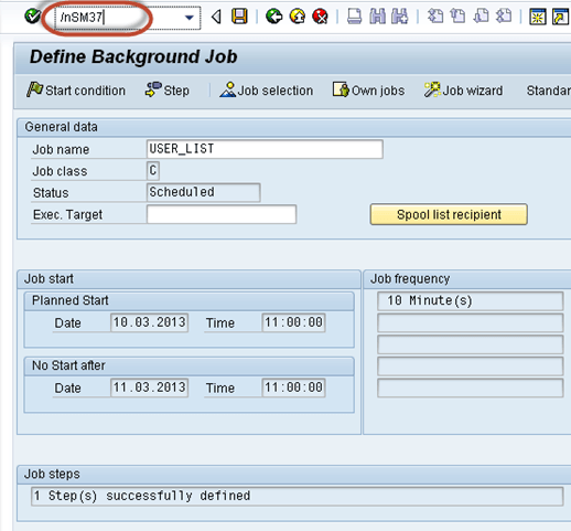 Elaborazione del lavoro in background SAP SM36: Creare, pianificare,riprogrammare
