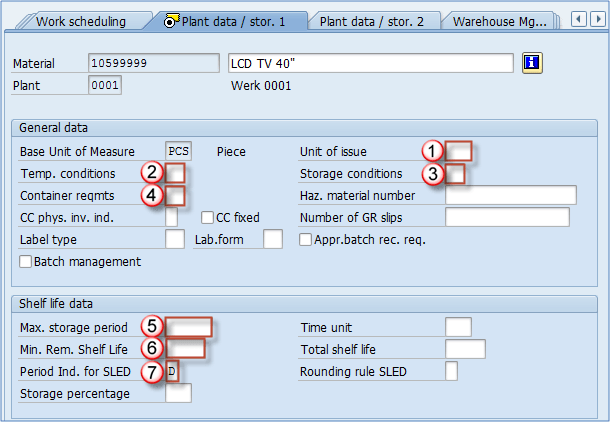 Plant data – Storage 1 View