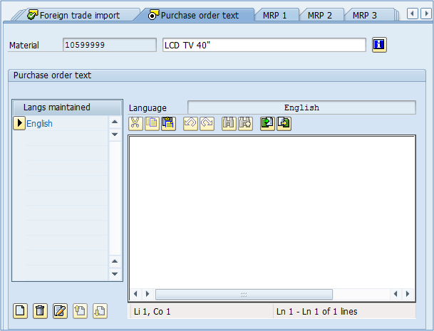 Purchase order text View