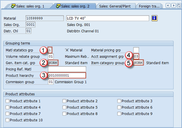 account assignment category material master