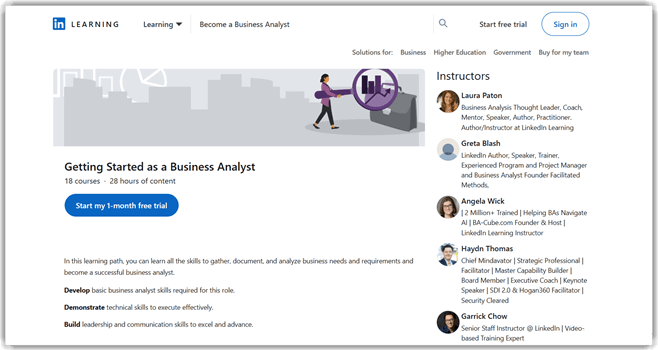 Getting Started as a Business Analyst 