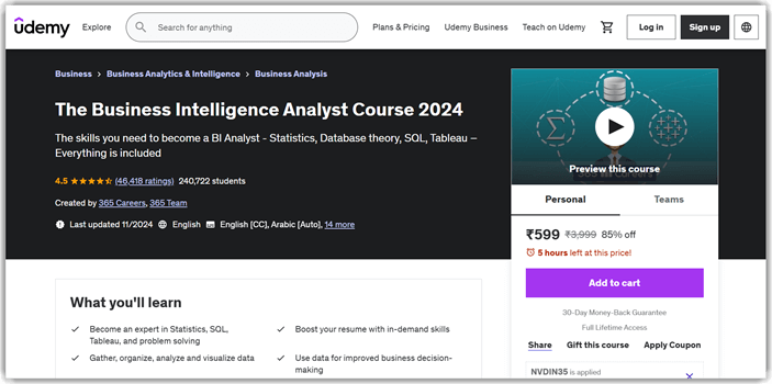 The Business Intelligence Analyst Course