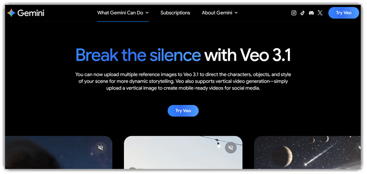 Gemini AI video generator powered by Veo 3.1
