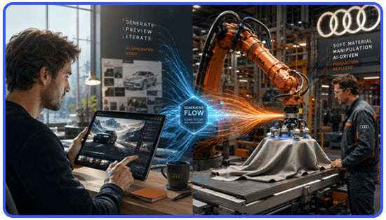 FLUX 3 Crea vídeos y da energía a robots de fábrica.