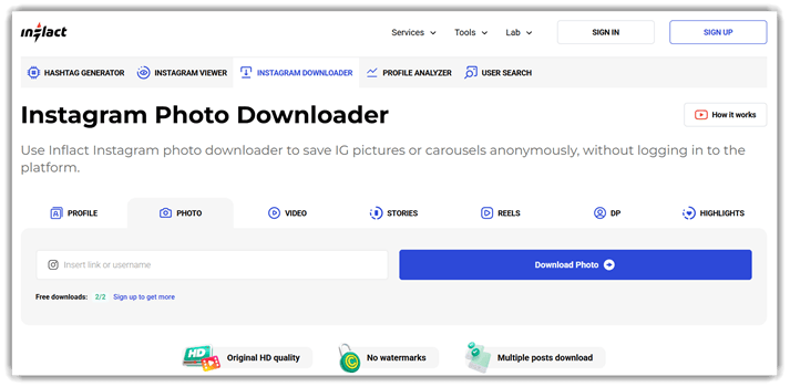 Inflact Instagram Photo Downloader