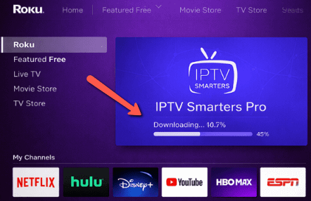 Install IPTV player on Roku