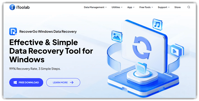 iToolab RecoverGo Интерфейс программного обеспечения для восстановления видео