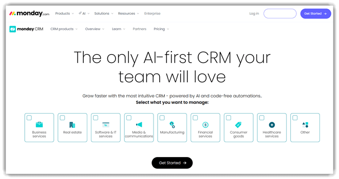 Monday.com CRM - Best AI CRM Software