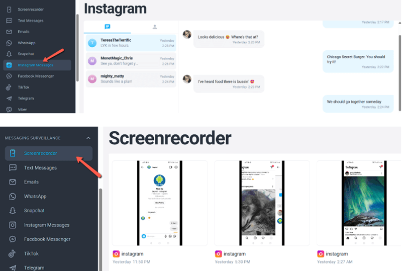 mSpy dashboard