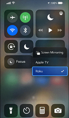 Select Roku device from AirPlay list