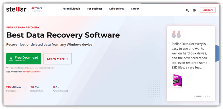 Интерфейс программы Stellar Video Recovery