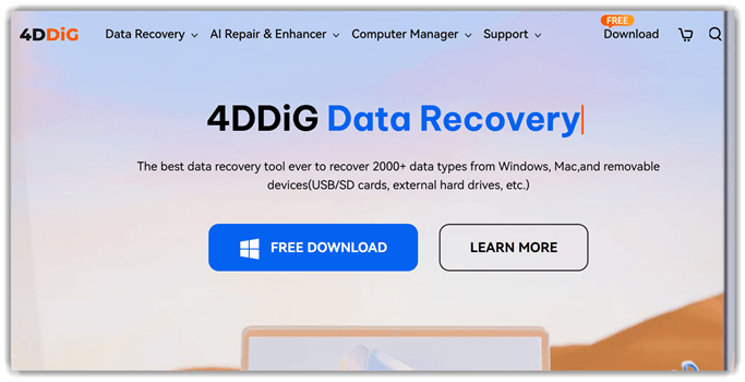 Интерфейс программного обеспечения для восстановления видео Tenorshare 4DDiG