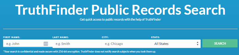 Public Records Search feature
