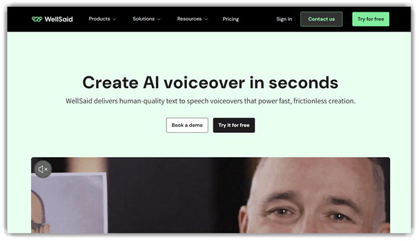 WellSaidi tehisintellekti hääl Generator Interface