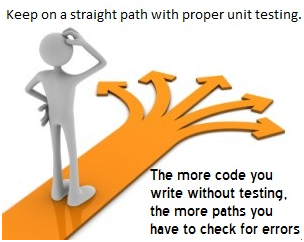 The more code you write without testing, the more paths you have to check for errors